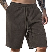 baratos Calções Estilo Casual-Homens Calção Shorts de verão Shorts casuais Bolsos Com Cordão Cintura elástica Tecido Conforto Respirável Curto Ao ar livre Férias Desporto Casual Preto Azul Marinha