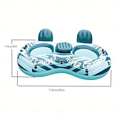abordables Piscinas, Jacuzzis &amp; Suministros-Sillón flotante inflable para piscina doble, para 2 personas, con respaldo grande, de PVC resistente, con portavasos, resistente a los rayos UV y a las perforaciones, con capacidad de almacenamiento
