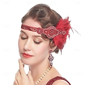 olcso Kiegészítők és még sok más-1920-as évek A nagy Gatsby Flapper fejpánt Gyöngyös karkötő Fülbevaló A nagy Gatsby Toll Retro Csillogó glitter Kristály / Strassz Női Farsang Valentin nap Álarcos mulatság Party estélyi viselet