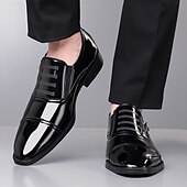preiswerte Formell-Herrenschuhe - schwarz-weiße Lackschuhe mit Schnalle für Hochzeiten, Galas und Tanzpartys