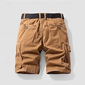 economico Classico-Per uomo Pantaloncini cargo Shorts Pantaloncini Estivi Coulisse Elastico in vita Multi-tasche Semplice Comodità Indossabile Lunghezza al ginocchio All&#039;aperto Sport Quotidiano Moda Casual Nero Cachi