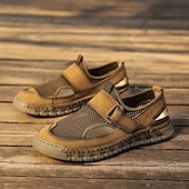 זול סנדלים חיצוניים-סנדלי גברים - עיצוב רשת נושם, סגנון נינוח לנסיעות יומיות והרפתקאות חוצות קלות