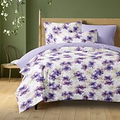 billiga 100% bomull-Blommor Duvet Set 100% Bomull Mjuk och Andningsbar Sängkläder Med Färgglada Blommor Lätt och Hållbar Täcke Bekväm för Alla Säsonger Lätt att Ta Hand Om