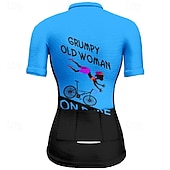tanie Damskie koszulki-Damskie Koszulka rowerowa Graficzny Litery i cyfry Krótki rękaw Rower Tee Tshirt Dżersej z 3 tylnymi kieszeniami Kolarstwo górskie Szybkie wysychanie Anatomiczny kształt Odprowadzające wilgo