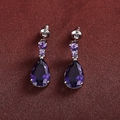 abordables Boucles d&#039;oreilles-Femmes Boucles d&#039;oreilles Poire Goutte Élégant Des boucles d&#039;oreilles Bijoux Blanche / Violet Pour Mariage Soirée 1 Paire