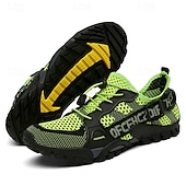 voordelige Casual Sneakers-Voor heren Sneakers Rivierschoenen Canyoning PU Leder Netstof Ademend Comfortabel Anti-slip Veters Zwart Donker paars Blauw Zomer Lente