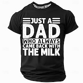 voordelige Grappige T-shirts voor mannen-Voor heren Grappig jargon vader T-shirt Korte mouw T-shirt 3D-afdrukken Strakke ronde hals Ronde hals Overhemd Modieus Dagelijks Casual Straat Casual Dagelijks Zwart Rood blauw Zomer Lente Alle