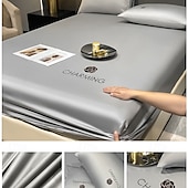 abordables Parures de draps-Ensemble de drap en soie glacée drap de lit simple housse de lit d&#039;été trois pièces protection complète du matelas housse de poussière