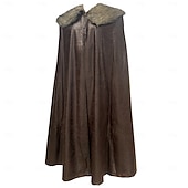 preiswerte Umhänge &amp; Mäntel-Retro Vintage Mittelalterlich Umhang Maskerade Pirat Wikinger Aristokrat Kostüm Herren Vikinger Karneval Neujahr Maskerade Veranstaltung / Fest Erwachsene Umhang Herbst Winter
