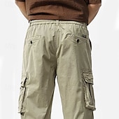 economico Classico-Per uomo Pantaloncini Cargo Capri Pantaloni capri Coulisse Elastico in vita Multi-tasche Semplice Comodità Indossabile Lunghezza al polpaccio All&#039;aperto Sport Quotidiano Moda Casual Nero Cachi