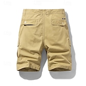 economico Classico-Per uomo Pantaloncini cargo Shorts Pantaloncini Estivi Multi-tasche Bottonato Tasca con Patta Semplice Comodità Indossabile Lunghezza al ginocchio All&#039;aperto Sport Quotidiano Moda Casual Nero Blu