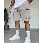 economico Classico-Per uomo Pantaloncini cargo Shorts Pantaloncini Estivi Coulisse Elastico in vita Multi-tasche Semplice Comodità Indossabile Lunghezza al ginocchio All&#039;aperto Sport Quotidiano Moda Casual Nero Marrone