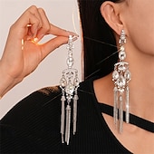 abordables Boucles d&#039;oreilles-Argent Zircon Boucle d&#039;Oreille Créoles Le style rétro Géométrique Goutte ancien Mode Des boucles d&#039;oreilles Bijoux Argent Pour Mariage Soirée Fiançailles Bal de promo 1 Paire