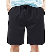 cheap Casual Shorts-Men&#039;s Shorts Summer Shorts Beach Shorts Casual Shorts Pocket Drawstring Elastic Waist Plain Comfort Breathable Short Outdoor Vacation Sport Casual Black White