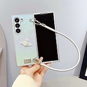 Χαμηλού Κόστους Samsung Θήκη-τηλέφωνο tok Για Samsung Galaxy Z Διπλώστε 6 Z Fold 5 Z Fold 4 Z Fold 3 Πίσω Κάλυμμα με λουράκι καρπού Ανθεκτική σε πτώσεις Ρετρό TPU PC