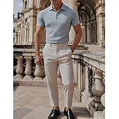 abordables Polo clásico para hombre-Hombre Camisetas polo de golf Trabajo Casual Diseño Manga Corta Básico Moderno Plano Botones Verano Primavera Ajuste regular Negro Blanco Azul Marino Azul cielo Verde Oscuro Caqui Camisetas polo de