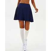 cheap Women&#039;s Skirts &amp; Skorts-US Open Women&#039;s Tennis Skirts Tennis Skirts with Shorts Pleated Side Pockets Breathable Tennis Golf Pickleball Patchwork Solid Colored Bottoms Black White Pink Tennis Clothing