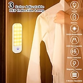 economico luce dell&#039;armadio-1 luce con sensore di movimento, batteria ricaricabile, installazione magnetica, mobiletto per bagno, corridoio, cucina, luce con sensore per camera da letto