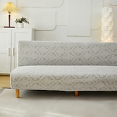 economico Copertura del divano futon-Copridivano letto senza braccioli in tessuto jacquard, copridivano elasticizzato, copridivano elastico per panca