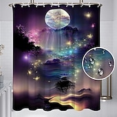 お買い得  シャワーカーテン-フック付きシャワーカーテン 180cm*180cm(70&quot;*70&quot;) ポリエステル洗濯可能防水パターンバスルームバスタブデコ海岸の海