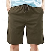 cheap Casual Shorts-Men&#039;s Shorts Summer Shorts Beach Shorts Casual Shorts Pocket Drawstring Elastic Waist Plain Comfort Breathable Short Outdoor Vacation Sport Casual Black White