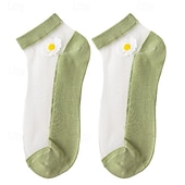 cheap Home Socks-Women Daisy Sheer Socks,Womens Girls Lace Sheer Ankle Sock Thin Mesh Cotton Socks Transparent See Through Tull Low Cut Sock
