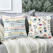 baratos Fronhas de Almofadas de Decoração-Sorriso Feliz Capas de Almofada Decorativas 1PC Almofada Quadrada Macia para Sofá para Quarto Sala de Estar Cadeira
