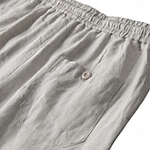 billiga Herrarnas Elite Shorts-herrshorts i 100 % linne enfärgad knälång utomhus casual daglig semester etnisk stil denim blå ljus khaki oelastisk