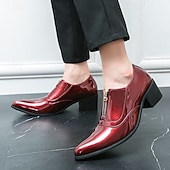 preiswerte Formell-glänzend blaue Lackleder-Abendschuhe für Herren mit Reißverschluss - trendige Tanzschuhe für besondere Anlässe