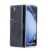 お買い得  サムスン用ケース-電話 ケース 用途 Apple AirTag Zフォールド7 Zフォールド6 Z Fold 5 Z Fold 4 Z Fold 3 バックカバー ワイヤレス充電をサポート 耐衝撃 PC PUレザー