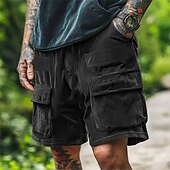 voordelige Buitenshuis-Voor heren Cargoshorts Korte broek Casual korte broek Wandelshorts Corduroy korte broek Trekkoord Elastische taille Meerdere zakken Effen Ademend Vochtregelerend Knielengte Buiten Casual Dagelijks