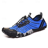 preiswerte Sneaker für Herren-Herren Sneaker Barfußschuhe Upstream-Schuhe Canyoning PU Leder Netz Bequem Rutschfest Atmungsaktiv Schnürung Rot + Grau Blau Grau Sommer Frühling