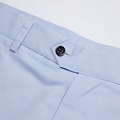 abordables Costumes décontractés-Pour des hommes Mariage Plage Costumes en lin vert pois Bleu Ciel Couleur Unie Coupe sur mesure 2 pièces Simple boutonnage un bouton