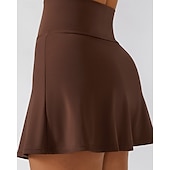 cheap Women&#039;s Skirts &amp; Skorts-US Open Women&#039;s Tennis Skirts Tennis Skirts with Shorts Side Pockets Side Split Stretchable Tennis Golf Pickleball Solid Colored Bottoms Black White Brown Tennis Clothing
