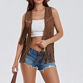 cheap Boho Tops-Women&#039;s Blouse Plain Active Modern Sleeveless V Neck Regular Tops Daily Holiday Fringe Black White Yellow Army Green Red Summer