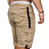 economico Classico-Per uomo Pantaloncini cargo Shorts Pantaloncini Estivi Coulisse Elastico in vita Multi-tasche Semplice Comodità Indossabile Lunghezza al ginocchio All&#039;aperto Sport Quotidiano Moda Casual Nero Cachi