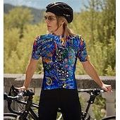 preiswerte Radtrikot Damen-Damen Radtrikot Kurzarm Fahhrad Trikot Oberteil mit 3 Gesäßtaschen Atmungsaktiv Schnelltrocknend Feuchtigkeitsableitend Reflektierende Streifen Marinenblau Sport Bekleidung