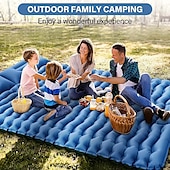 abordables Activité de Plein Air-Matelas de couchage double autogonflant | 2 personnes | autogonflant extra-épais | Oreiller gonflable avec pompe à pied intégrée | Randonnée, voyage, tente, matelas de camping portable
