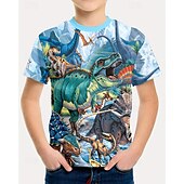 voordelige Jongens 3D Dieren-Jongens 3D Dinosaurus T-shirt Korte mouw Zomer Lente Modieus Basic Kinderen 4-12 jaar Strakke ronde hals Buiten Casual Dagelijks Normale pasvorm