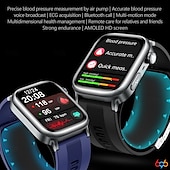 abordables Relojes inteligentes-696 TK66 Reloj inteligente 2.06 pulgada Smartwatch Reloj elegante Bluetooth ECG + PPG Podómetro Recordatorio de Llamadas Compatible con Android iOS Hombre Llamadas con Manos Libres Recordatorio de