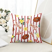 baratos Fronhas de Almofadas de Decoração-Capa de Almofadas Decorativas com Tema de Férias de Verão 1PC Capa de Almofada Quadrada Macia para Sofá de Quarto Sala de Estar