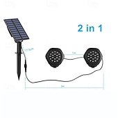 olcso Víz alatti lámpák-napelemes víz alatti fények spotlámpa led kültéri merülő tájkép színes rgb medence lámpa ip68 vízálló medence kerti pázsit dekoráció