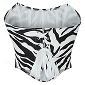 cheap Corset-Rococo Overbust Corset Masquerade Overbust Corset Cosplay Tummy Control Push Up Jacquard Jacquard Fancy Dress Women&#039;s Royal Masquerade Party Carnival of Venice Adults&#039; Corset
