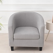 cheap Armchair Cover &amp; Armless Chair Cover-2 Piece Club Chair Slipcover Stretch Barrel Chair Covers Solid Tub Chair Slipcovers Soft Armchair Covers Removable Furniture Protector Arm Chair Cover for Living Room