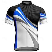 economico Maglie da uomo-Per uomo Maglia da Ciclismo Geometrico Manica Corta Bicicletta Maglietta Maglia con 3 tasche posteriori Mountain Bike MTB Asciugatura Rapida Design Anatomico Assorbente Traspirante Gli sport Giallo