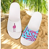 abordables Sandales de Vacances-Sandales à enfiler pour homme, motif flamant rose et motif coloré – style décontracté et amusant pour la plage, la piscine et les vacances d&#039;été