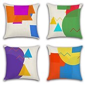 preiswerte Dekorative Wurfkissen-Geometrischer Dekorations-Wurfkissenbezug 4PC Weicher quadratischer Couchkissenschutz für Schlafzimmer Wohnzimmer Sofa Stuhl
