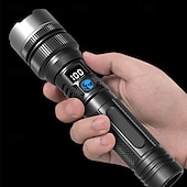 cheap Flashlights-Super Bright Flashlight Long Range High Power Lanterns Flashlights White Laser Digital Display Emergency Flashlight Rechargeable Outdoor Strong Light Torch Camping Lights