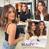 abordables Perruques Synthétiques Sans Bonnet-Perruque courte ondulée à reflets bruns pour femme style bob synthétique résistante à la chaleur - aspect naturel pour une coiffure de tous les jours 14 pouces