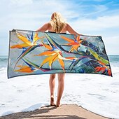 abordables juegos de toallas de playa-Toalla de playa estampada, manta de playa ligera, de secado rápido y sin arena, ideal para viajes, piscina y uso al aire libre.
